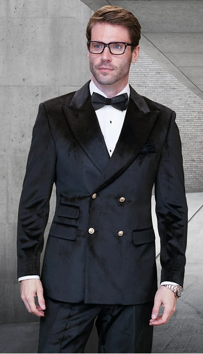 Statement  DB-VELVET-BK Mens Suit