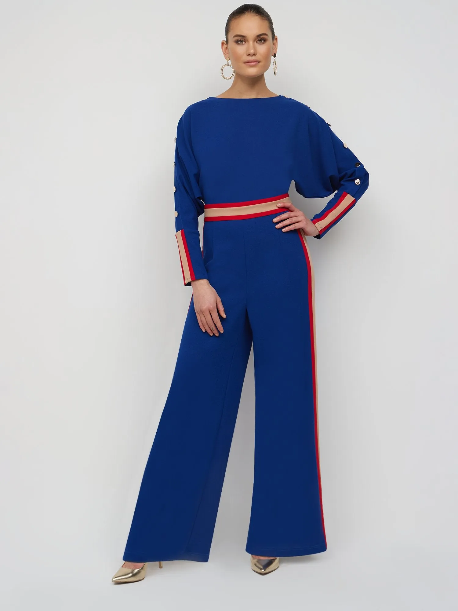 Striped Dolman Jumpsuit - Magic Crepe®