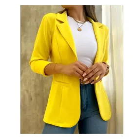 Suit Women's Casual Commute Classic Coat Premium Solid Color Office Coat