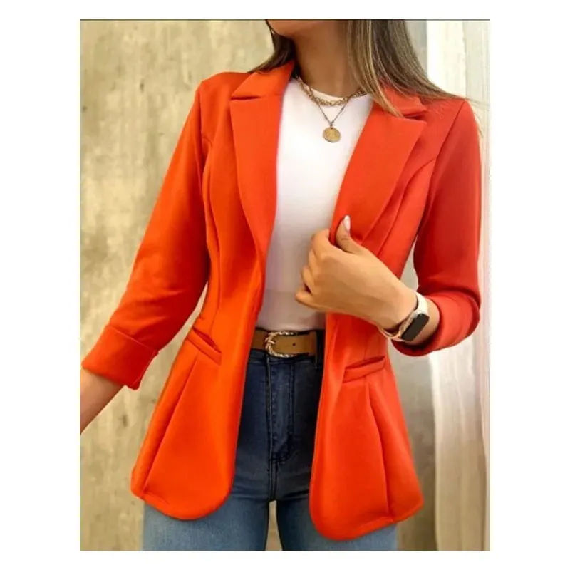Suit Women's Casual Commute Classic Coat Premium Solid Color Office Coat