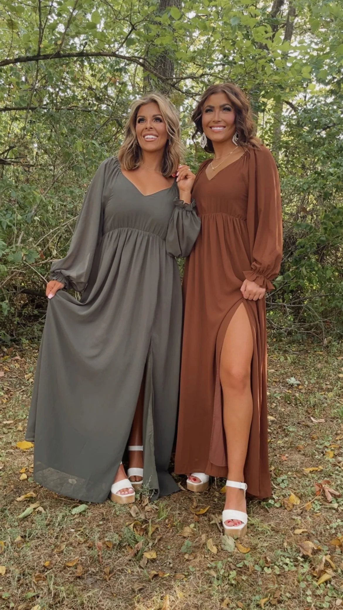 Timeless Romantic Chiffon Maxi Dress, Brown