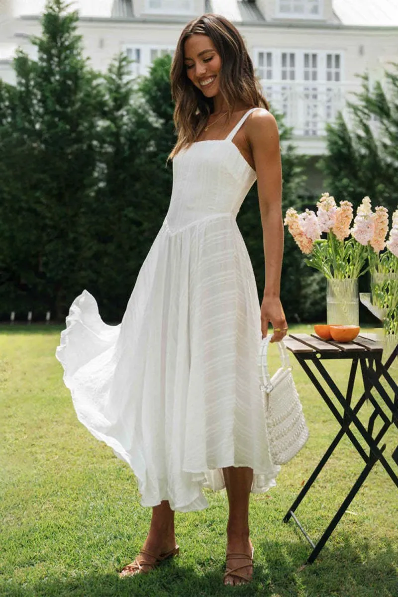 Timeless White Midi Dress