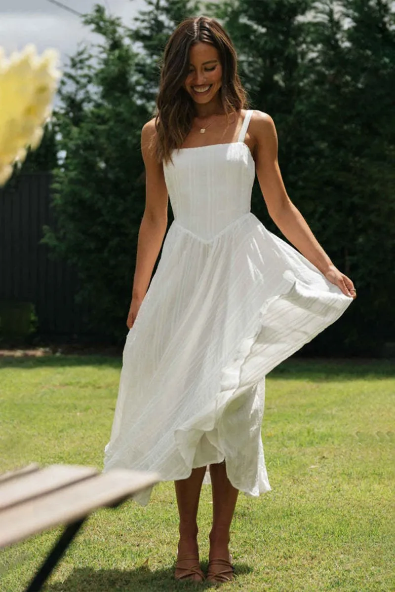Timeless White Midi Dress