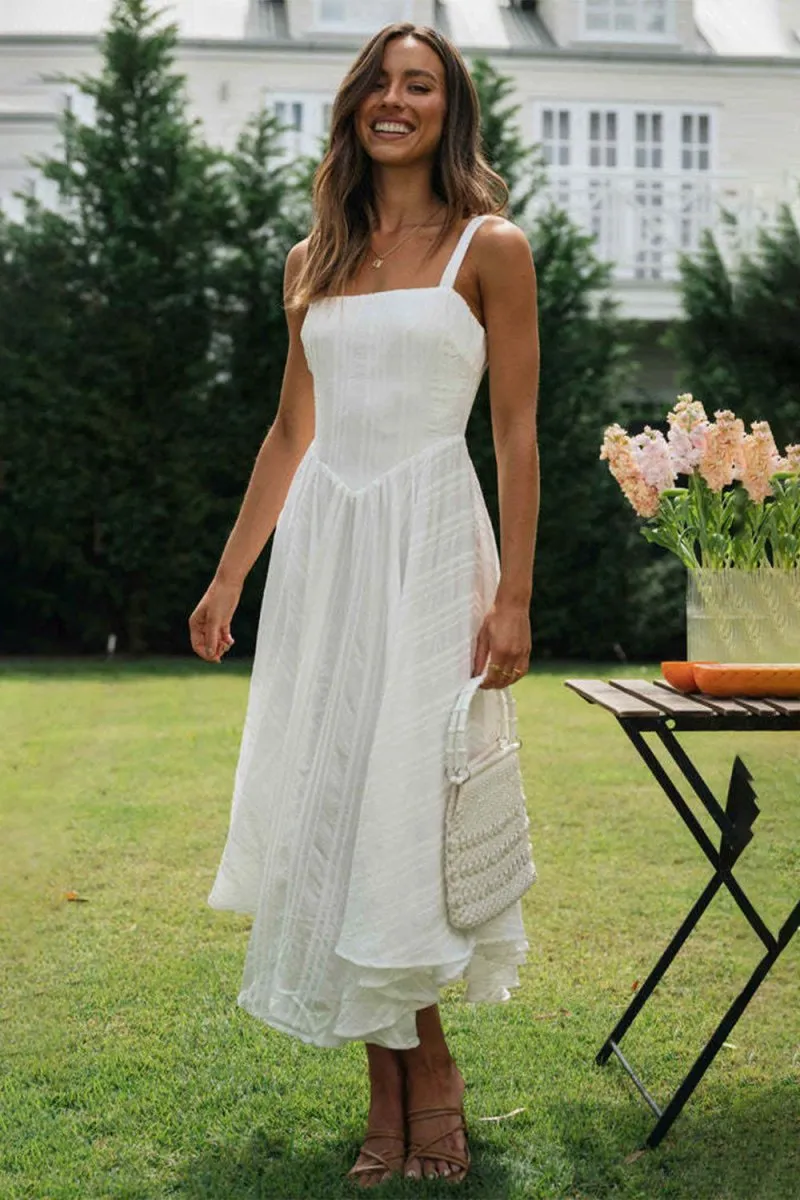 Timeless White Midi Dress