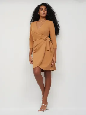 V-Neck Wrap Sheath Dress - Magic Crepe®