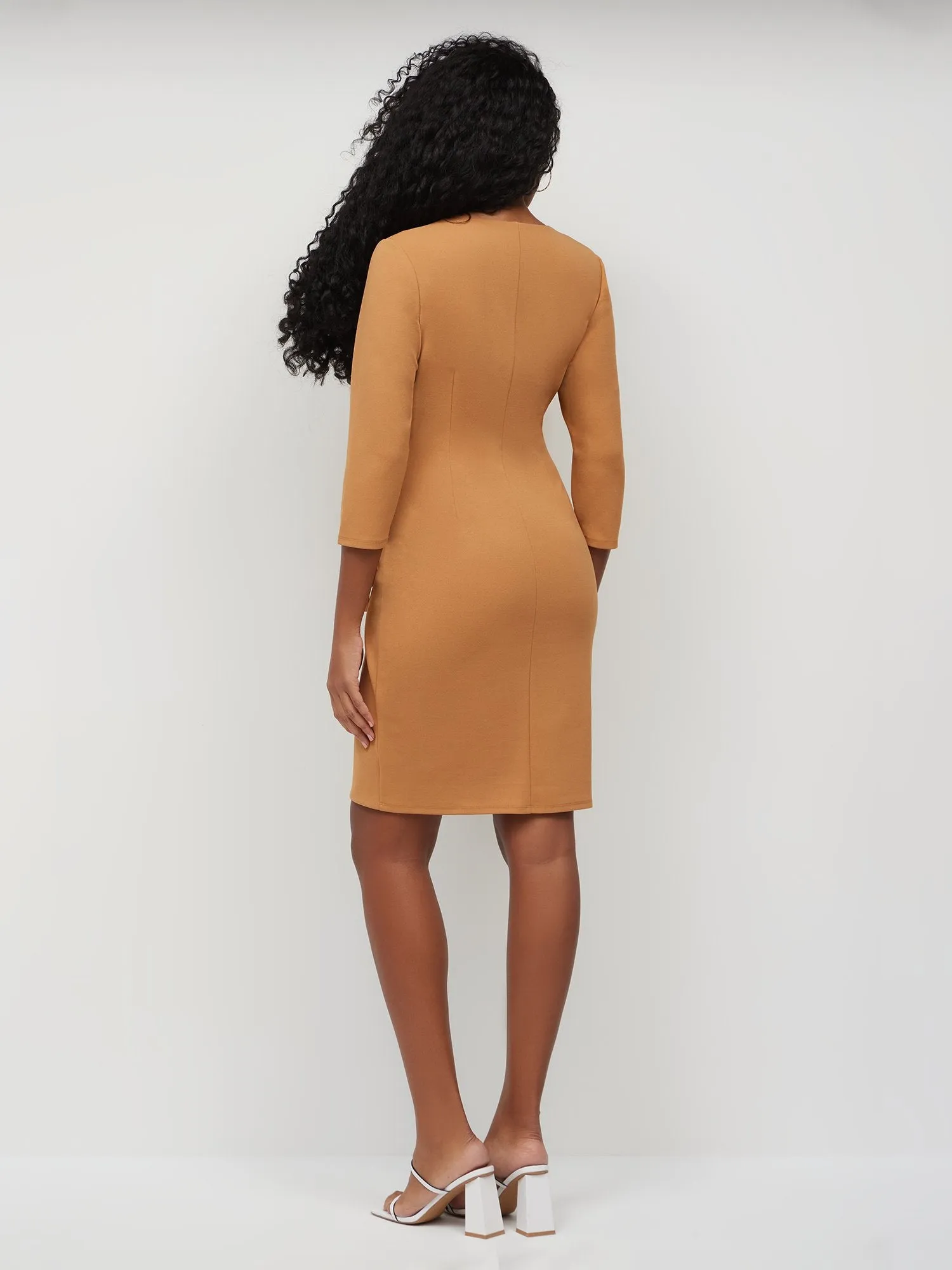 V-Neck Wrap Sheath Dress - Magic Crepe®
