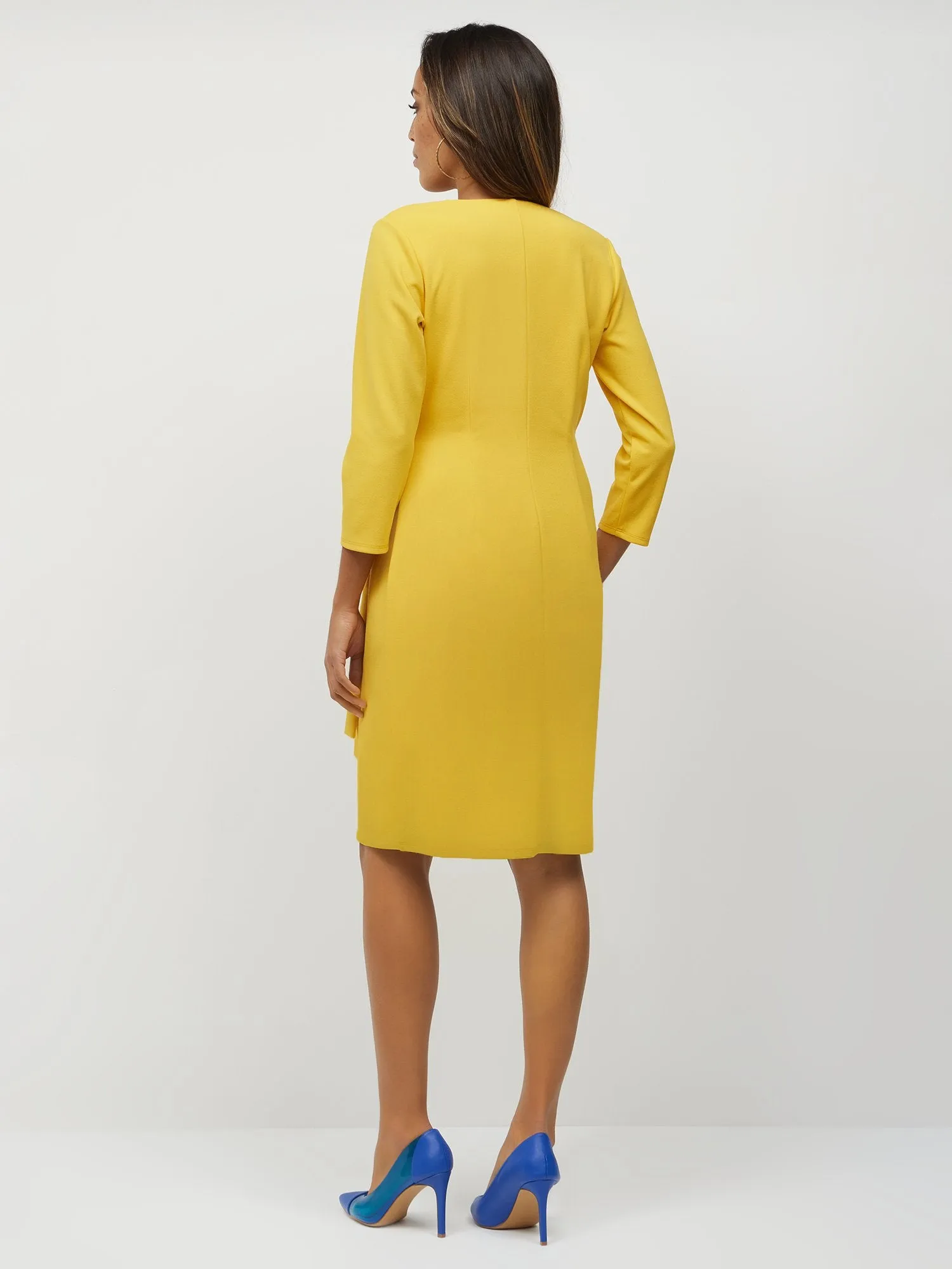 V-Neck Wrap Sheath Dress - Magic Crepe®