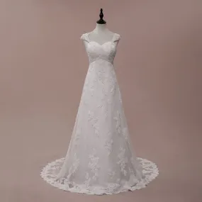 Vintage Inspired Lace Wedding Dress with Cap Sleeves | Lillen Vintage Inspired Lace Wedding Dress with Cap Sleeves | Lillen