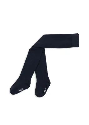 WOOL POINTELLE TIGHTS - navy